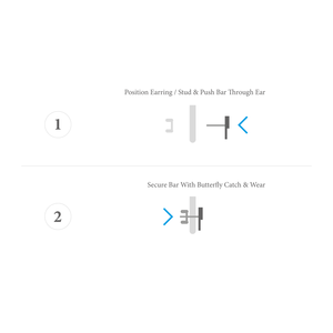 Aria Long Twist <b>Silver</b> Earring <b>Studs</b> - Product Image 2