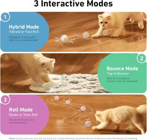 Cheerble malvagio palla M3 auto corsa e rimbalzo interattivo Anti-depressione Pet gatto palla giocattolo con la luce per gattini interni - Product Image 3