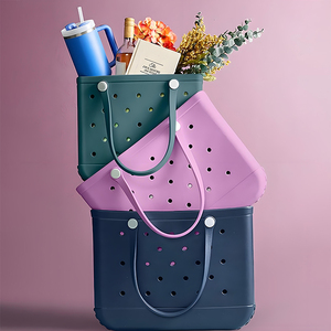 Borsa Casual in EVA Leggera Pieghevole Impermeabile Grande Capacità con Due Aperture Stampa a Pois per Spiaggia Viaggi Outdoor Ingrosso - Product Image 2