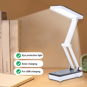 Lámpara de Camping Portátil con Banco de Energía, Recargable por USB, Plegable, Lámpara de Escritorio Solar, Lámpara de Lectura LED Recargable de Bajo Consumo - Product Image 1