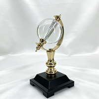 Trofeo de Globo de Cristal con Logotipo Personalizado, Base de Madera, Decoración de Escritorio Conmemorativa Empresarial, Regalo