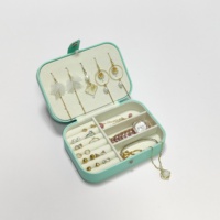 Boîte de voyage en cuir Pu pour collier, petite fermeture éclair en velours pour Bracelet, boucles d'oreilles, rangement de bijoux