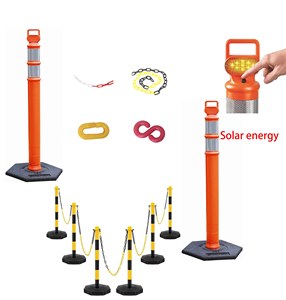 Delineador de Seguridad de Tráfico de energía <span class=keywords><strong>solar</strong></span> caliente Poste Delin flexible Reflectante Durable PE Conos de Seguridad de Tráfico Poste delineador - Product Image 5