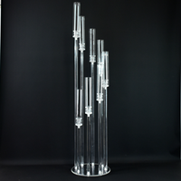 Candélabre en acrylique à 8 bras, centre de table, porte-bougie pour décorations de table de mariage