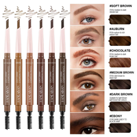 Crayon à sourcils HANDAIYAN 3D ultra-fin, double embout en forme de lame, waterproof, anti-bavure, avec brosse applicatrice