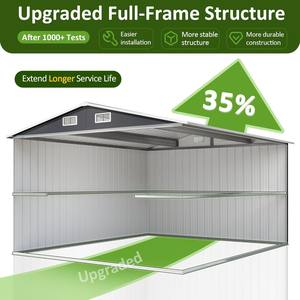 Grand hangar en métal imperméable en acier galvanisé populaire de 10X12 FT portes latérales doubles faciles à assembler <span class=keywords><strong>pour</strong></span> entrepôt - Product Image 5