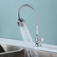 Robinet de cuisine moderne à levier unique chromé, flexible, pour eau froide, style classique, fourni par l'usine