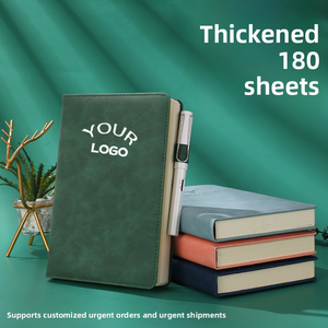 Cuaderno diario de cuero Pu A5 logotipo personalizado Escritura de tapa dura con ranura para bolígrafo cuaderno diario Bloc de notas - Product Image 2