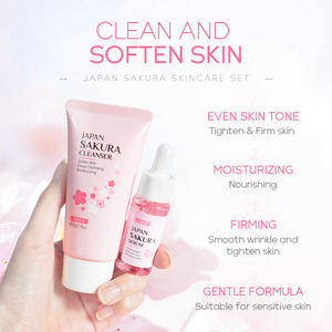 ชุดผลิตภัณฑ์บำรุงผิวหน้า LAIKOU Sakura Private Label ต่อต้านริ้วรอย ช่วยให้ผิวกระจ่างใสและชุ่มชื้น ด้วยเซรั่มและครีมบำรุงผิวหน้าที่มีส่วนผสมของไนอะซินาไมด์ - Product Image 3