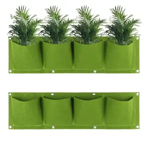 Plant Planting Bag Vertical Wall Hanging Balcony Greening Flower Growth Tree Grow Bag Square Wall Multi-mouth Felt Planter