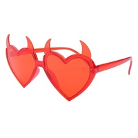 Lunettes de soleil unisexes en forme de cœur avec cornes de diable, style rétro, protection UV400, pour l'été, CHROME HEART HALLOWEEN pour enfants