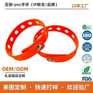 Customized Soft Rubber Perforated <b>Bracelets</b> <b>Red</b> Pvc Wristband Waterproof Decorative Diy Sports Fashion Jewelry Promotional - Product Image 4