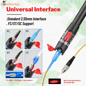 Localizador Visual de fallas de fibra óptica 10MW/20MW/30MW Probador de cable de fibra óptica Conector FC/SC/ST Tipo de pluma de luz roja VFL - Product Image 3