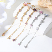 Bracelet à maillons en cuivre plaqué or, style Ins, avec breloque en cuivre motif amour et zircon papillon, bijou de mode pour cadeau