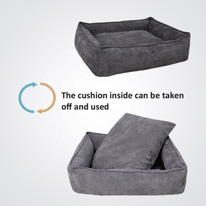 Groot, middelgroot, klein rechthoekig hondenbed, machinewasbaar, corduroy, puppy slaapbank, antislip bodem - Product Image 3