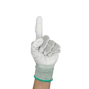 Устойчивые антистатические перчатки с покрытием для пальцев, проводящие кончики пальцев из углеродного волокна для точной сборки электроники и использования в чистом помещении - Product Image 6