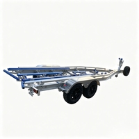 Remorque bateau en aluminium robuste à double essieu haute capacité de 28 pieds équipée de freins à disque hydrauliques