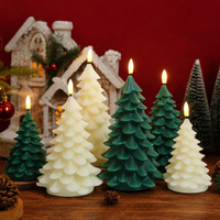 Bougies LED sans flamme à piles, en cire véritable, vertes, en forme de pilier, avec effet vacillant, minuterie et télécommande, pour Noël, Halloween et la maison