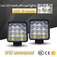 Barre de lumière de travail LED 48W 4 pouces 12V Spot Beam phare tout-terrain pour camion, tracteur, bateau, remorque, 4x4 SUV