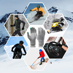 قفازات ركوب الدراجات الشتوية للجنسين من WESKOS، قفازات رياضية خارجية دافئة تعمل باللمس مع إغلاق برباط - Product Image 2