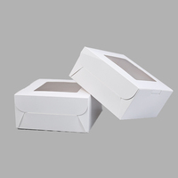 Boîte à gâteau personnalisée de dessert de pâtisserie de cadeau d'anniversaire de papier de carton blanc de catégorie comestible avec la fenêtre claire