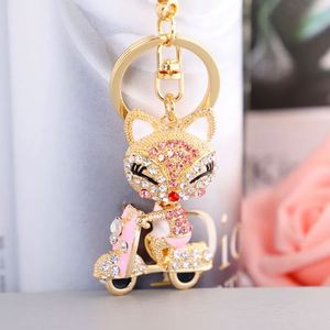 Cute Rhinestone Fox Keychain Car <b>Key</b> <b>Ring</b> Lovely Crystal Animal <b>Key</b> Chain Women Bag <b>Accessories</b> Pendant Charm - Product Image 4