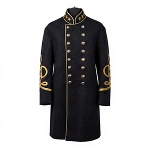 Men's Embroidered Frock <b>Coat</b> Double Breasted Wool Overcoat Custom Logo Historical Uniform Outerwear - Product Image 1