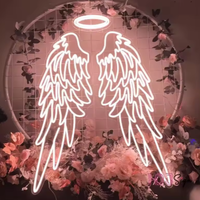 Ailes d'ange néon personnalisées, enseigne murale lumineuse LED néon, décoration pour la maison, bar, fêtes, mariages, transformateur, alimentation électrique