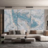 Panneau mural en vinyle imperméable de haute qualité à motif marbré moderne, textures naturelles et vives, résistant à l'humidité, pour salles de bain et salons