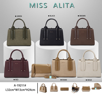 Sacs à main pour femmes, fabricant de sacs de luxe en cuir PU de Guangzhou, vente en gros, ensemble de sacs à main 2-en-1 avec portefeuille par Miss Alita