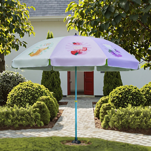 Custom Designed 2.4M & 2.8M Advertising UV Coating Folding Garden Sun Umbrella for Beach Use