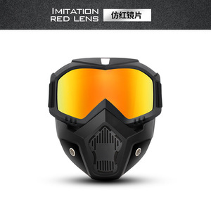 Lunettes de moto avec plusieurs options de lentilles argentées, orange, bleues, violettes pour la conduite en plein air, le sport, protection faciale - Product Image 4