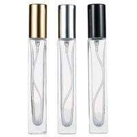 Offre Spéciale – Flacon de Parfum en Verre Transparent à Fond Épais 10 ml avec Pompe Vaporisatrice, Bouchon Doré, Diffuseur à Bâtonnets, Sérigraphie Ronde/Carrée