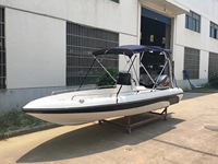 Bateau ouvert à double pont en fibre de verre ZM TECH pour 6 à 14 personnes, pêche et loisirs