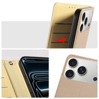 Étui portefeuille en cuir PU grain litchi ODM OEM avec cordon de cou Wredist pour Samsung Galaxy S24 Ultra/S24 Plus/S24