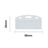 Porte-badge rigide en plastique OEM, durable, avec fente latérale pour carte, pour lanières, vente en gros usine
