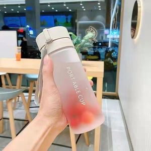 Bouteille d'eau de sport en plastique écologique mate 600/800 ml, grande capacité, pour usage extérieur, adultes, portable, bouteille de camping applicable - Product Image 3