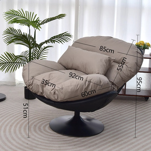 Sillón individual reclinable giratorio de 85x92x95cm para sala de estar, hogar y balcón. - Product Image 2