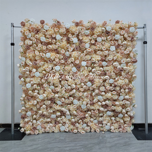 Fondo de Pared de Flores de Seda 3D Personalizado de 8 pies x 8 pies, Enrollable, para Decoración de Bodas, Arreglos Florales, Decoración de Pared Floral - Product Image 5