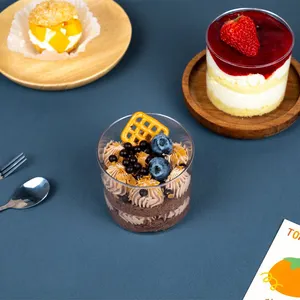 2 3 4 5oz PS PET Mini monouso tazze quadrate di plastica per feste gelato Yogurt Mousse tazza da Dessert