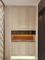Armoire de chambre murale complète en composite verre et structure métallique avec éclairage LED intégré, rangement et miroir