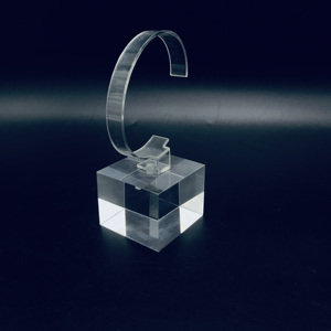 Soporte de exhibición de relojes de acrílico, estante de esquina moderno transparente para tienda minorista, 4x4x16,2 cm, duradero, fácil montaje, vertical - Product Image 4