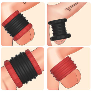 Набор силиконовых колец для пениса с 2 различными кольцами для пениса секс-игрушки кольцо для увеличения эрекции и долговечности, Мужская секс-игрушка - Product Image 2