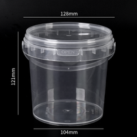 Personnalisable PP clair à emporter jetable fruits seau tasses Boba thé jus bulle en plastique boisson seau tasses avec poignée