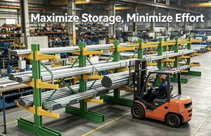 Space Saving Steel Cantilever Tube Rack for Compact Warehouse Storage - Product Image 5