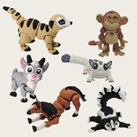 Vashine Ensemble d'animaux articulés imprimés en 3D, jouet décoratif à articulations flexibles, animaux multi-articulés, éléphant, lion, tigre, jouet anti-stress