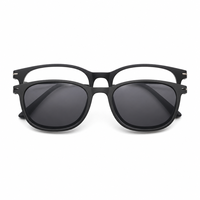 Lunettes de vue pour homme 2-en-1 pour la conduite quotidienne, monture carrée en Ultem à monture complète avec clip magnétique pour lunettes de soleil polarisées