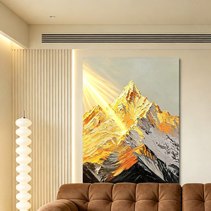 Pintura al óleo pintada a mano, esplendor radiante, arte abstracto de paisaje de montaña para decoración de pared de sala de estar, 100% hecho a mano - Product Image 4