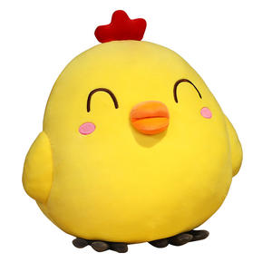 Vente en gros poupée coq ronde douce et mignonne oreiller de couchage pour filles poupée en peluche poulet jaune pour enfants - Product Image 1