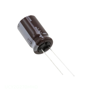 Condensateur radial à trou traversant UCY2G270MHD 27 µF CAP ALUM 27UF 20% 400V TH du fabricant - Product Image 1